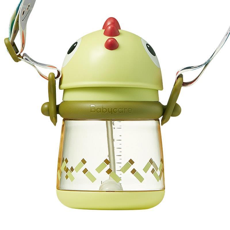 Load image into Gallery viewer, Bc Babycare T-REX TOBY Weighted Straw Sippy Cup 300ml (with Strap) Green

