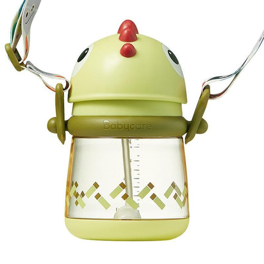 Bc Babycare T-REX TOBY Weighted Straw Sippy Cup 300ml (with Strap) Green