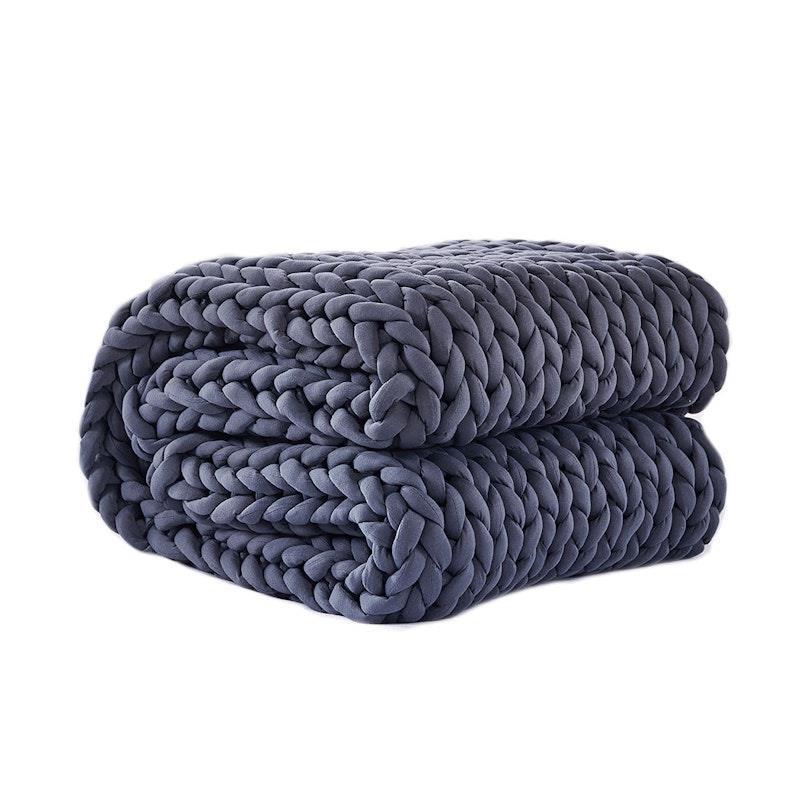 Load image into Gallery viewer, DreamZ Knitted Weighted Blanket Chunky Bulky Knit Throw Blanket 9KG Dark Grey
