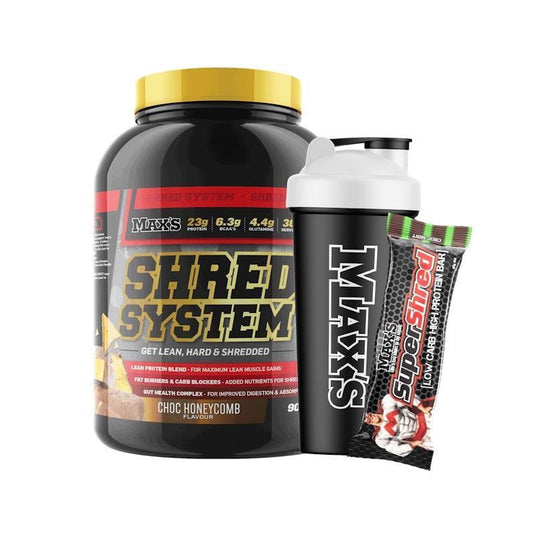 MAX'S Shred System Starter 900g - Choc Honeycomb Bundle