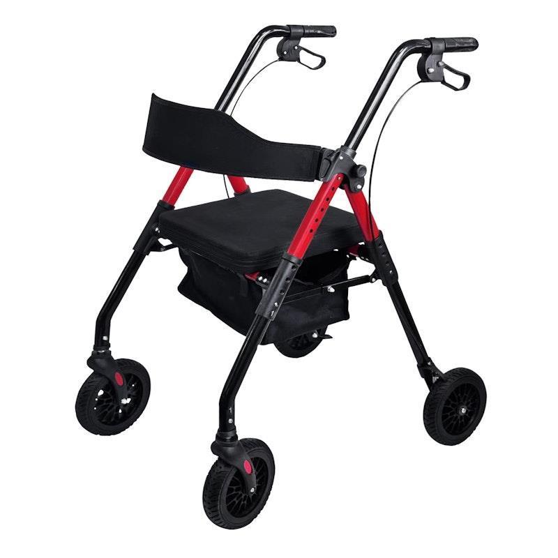 Load image into Gallery viewer, Orthonica Foldable Mobility Steel Rollator Walker 136kg Max Capacity Red
