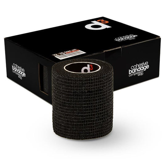 d3 Cohesive Wrap 75mm x 5m Black Box of 12 Rolls