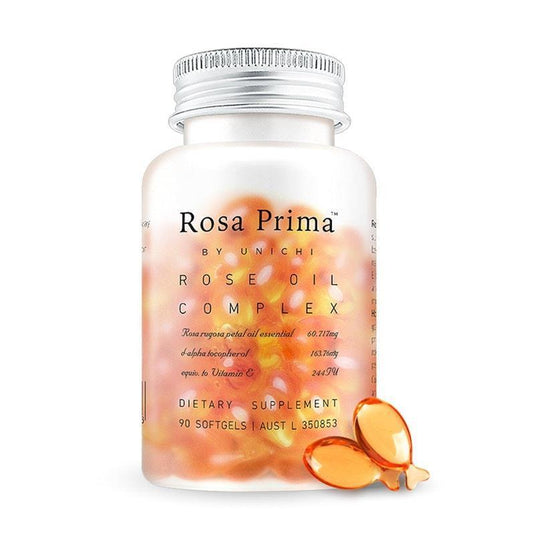 Unichi Rosa Prima Rose Oil Complex 90 Softgels 1Unit