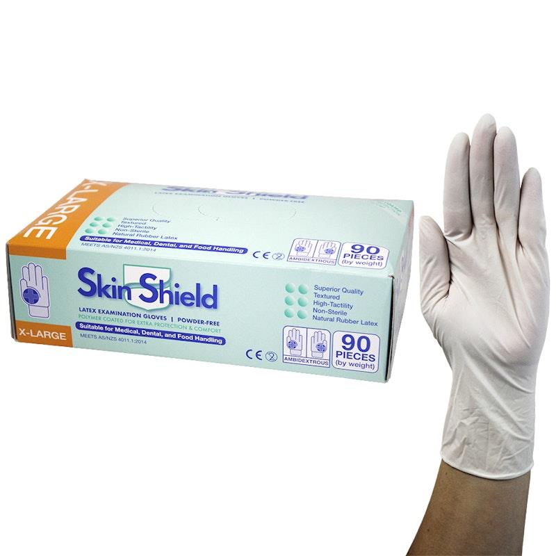 Load image into Gallery viewer, Skin Shield Powder Free Latex Gloves Extra Large 100 Pieces/Box
