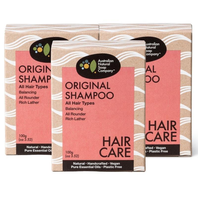 Load image into Gallery viewer, Australian Natural Soap Company Original Solid Shampoo 3Pack
