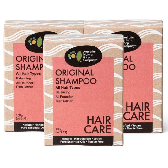 Australian Natural Soap Company Original Solid Shampoo 3Pack