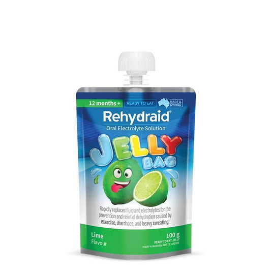 Rehydraid Electrolyte Jelly Bags Lime 24x100g