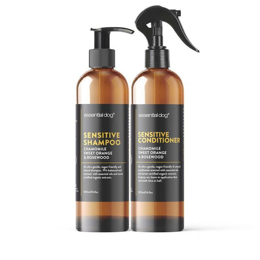 Essential Dog Sensitive Dog Shampoo & Conditioner Pack: Chamomile, Orange & Rosewood 2x500ml