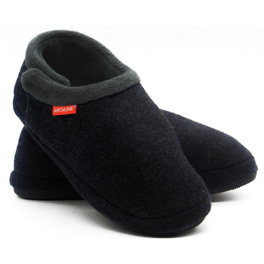 Archline Slippers Closed Back Arch Support Comfort Charcoal Marl Size 39
