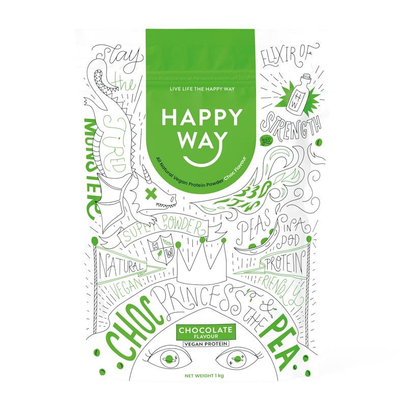 Load image into Gallery viewer, Happy Way Choc Pea Princess Vegan Protein Powder 1kg
