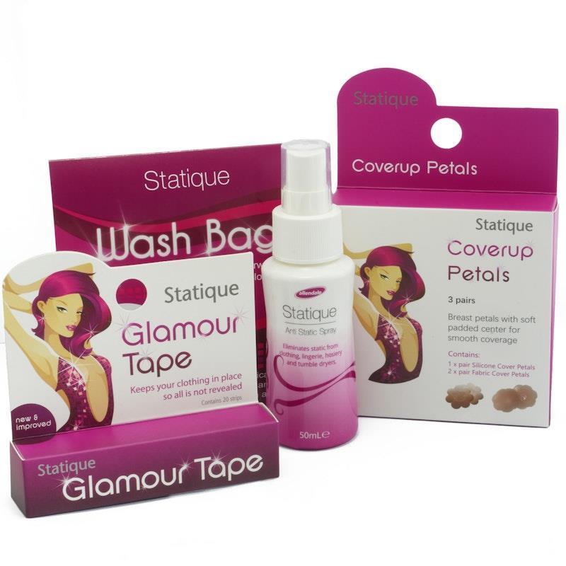 Load image into Gallery viewer, Allendale Glam Tape, Cover Petals &amp; Statique 50ml &amp; Washbag Pack
