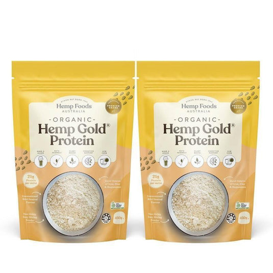 Hemp Foods Australia Organic Hemp Gold Protein Powder 450g Twin Pack