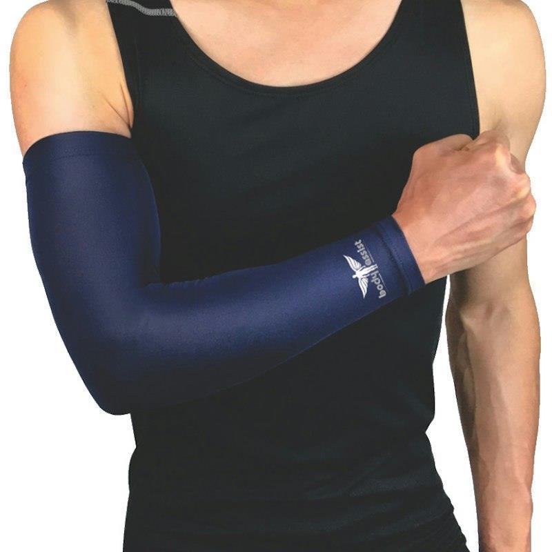 Load image into Gallery viewer, BodyAssist Compression Arm Sleeve Navy Blue MEDIUM (2 PACK) Bundle
