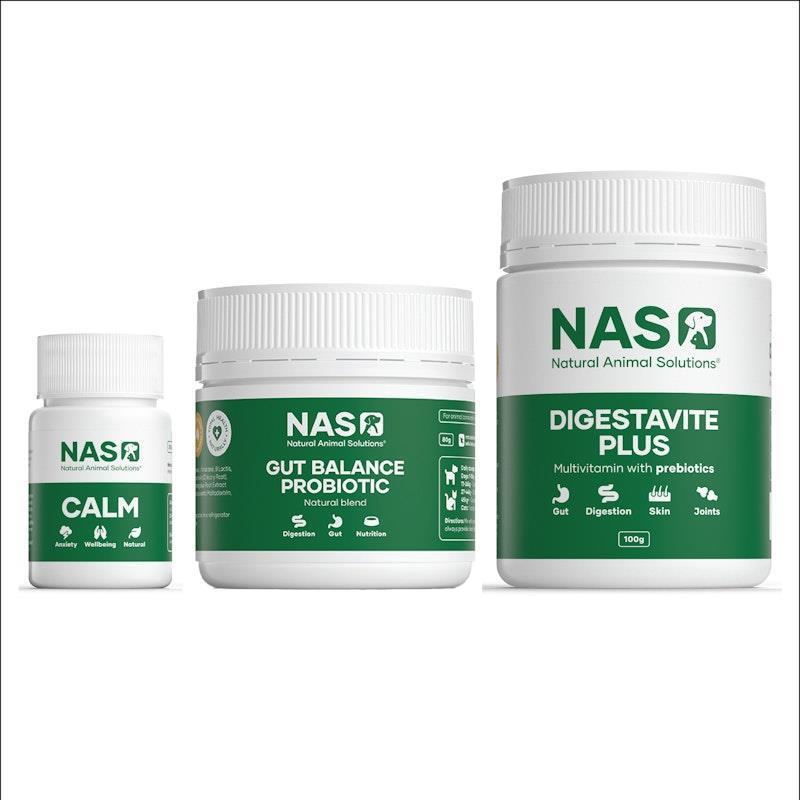 Load image into Gallery viewer, Natural Animal Solutions Pet Calm &amp; Digestive Health Pack Bundle
