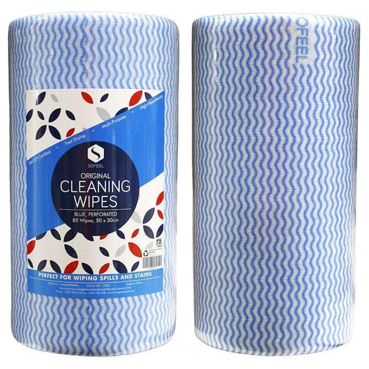 Sofeel Original Microfibre Heavy Duty Super Cleaning Wipes Blue 85 Pieces/Roll