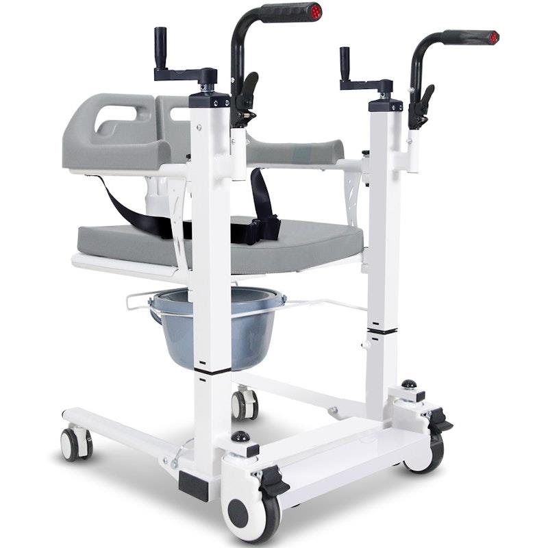 Load image into Gallery viewer, Equipmed 4 In1 Patient Lift Transfer Chair White &amp; Grey
