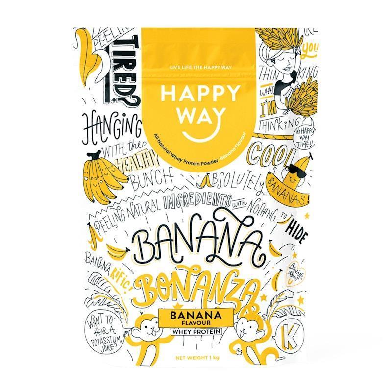 Load image into Gallery viewer, Happy Way Banana Bonanza Whey Protein Powder 1kg
