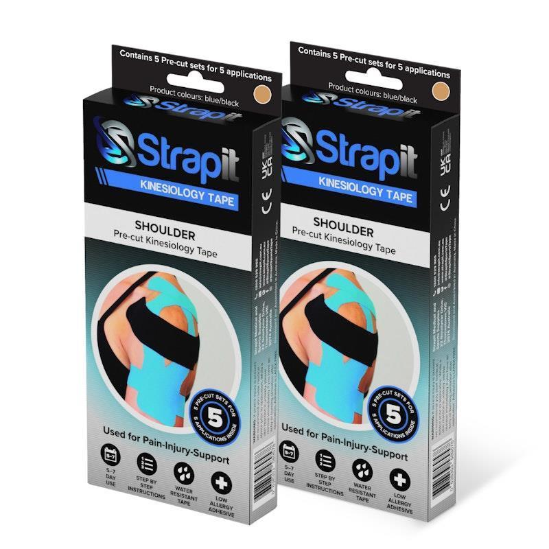 Load image into Gallery viewer, Strapit Shoulder Precut Kinesiology Tape - TAN - Box of 5 2 Pack
