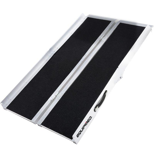 Equipmed 152cm Portable Folding Aluminium Access Ramp Black
