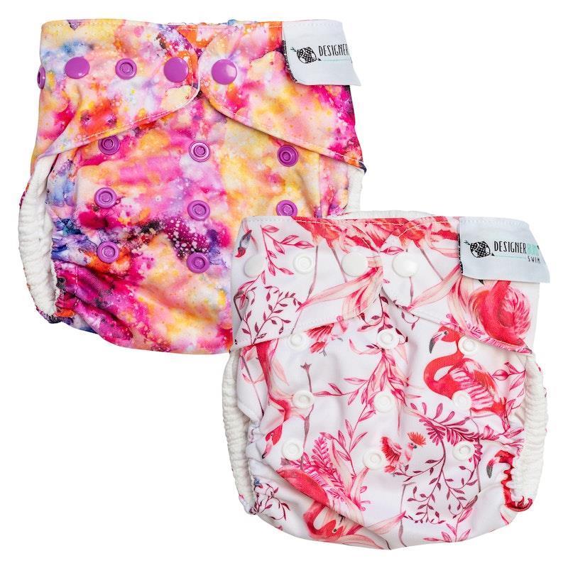 Load image into Gallery viewer, Designer Bums Reusable Swim Nappy Fabulous 2Pack
