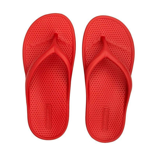 Archline Orthotic Foam Thongs Arch Support Flip Flops Orthopedic Rebound - Red Euro Size 47