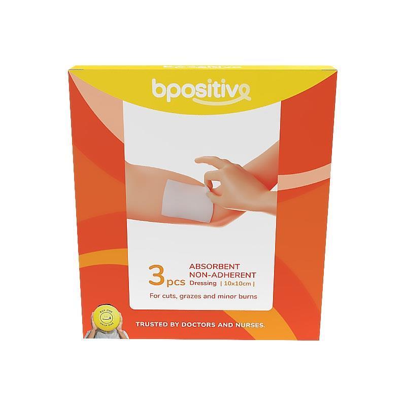 Load image into Gallery viewer, bpositive Absorbent Non-Adherent Dressing 10x10cm 2Pack
