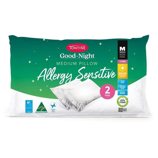 2pc Tontine Good Night Allergy Pillow Medium Profile Pack