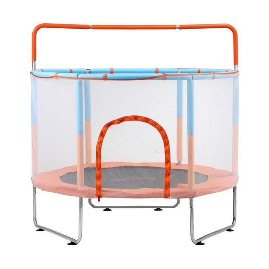 Mazam 60 Inch Kids Trampolines Enclosure Safety Net Horizontal Bar Orange