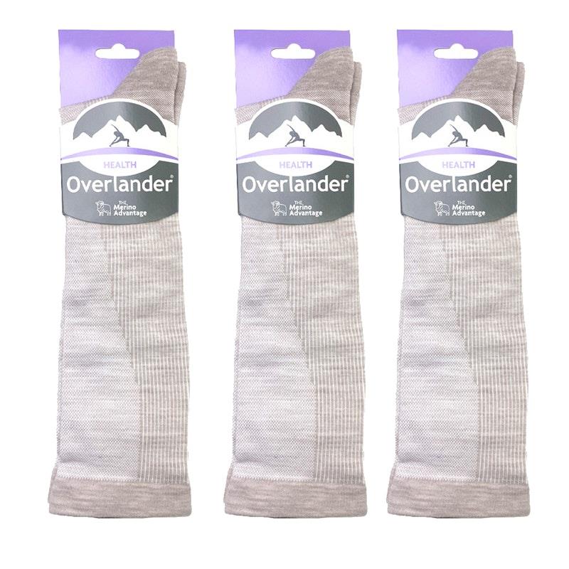 Load image into Gallery viewer, Overlander 3 Pairs of Women's Merino Wool Health Compression Socks - Sandstone Melange Size 2-8
