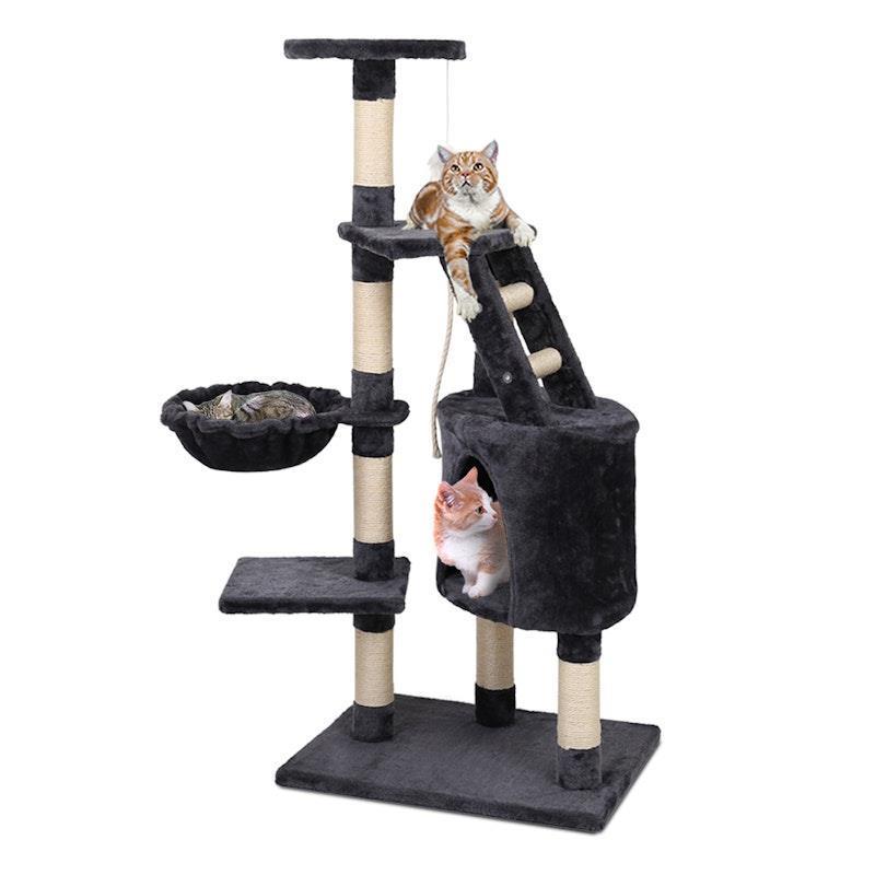 Load image into Gallery viewer, i.Pet Tower Scratching Post Scratcher Wood Condo House Bed Toys 120cm Cat Tree Dark Grey
