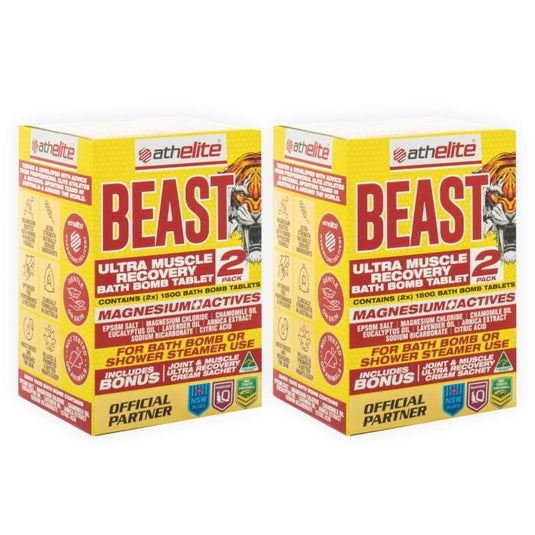 Athelite Beast Ultra Muscle Recovery Bath Bomb (2x150g Tablets) 2Pack