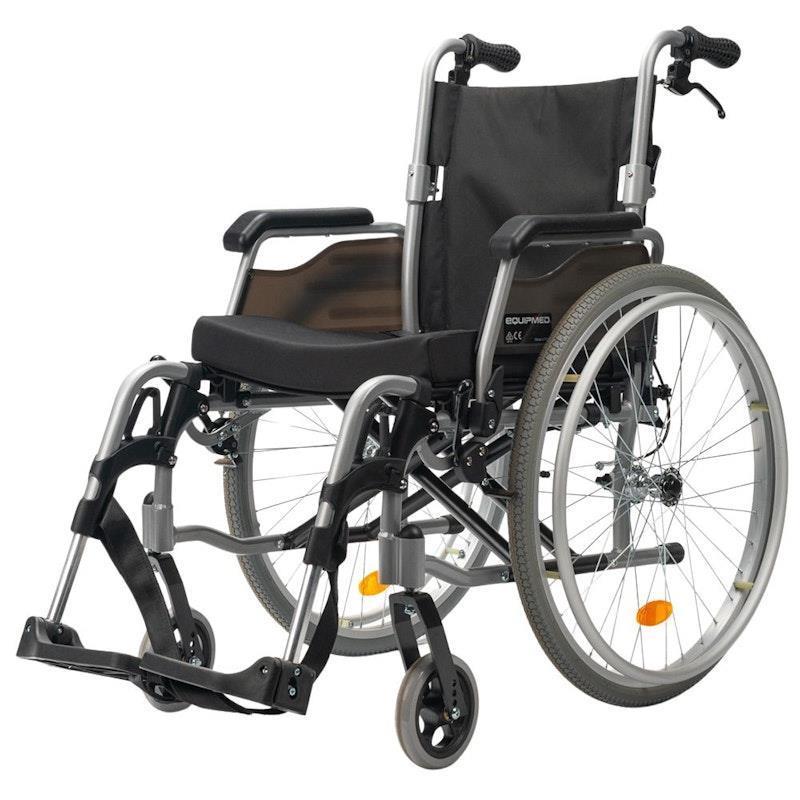 Load image into Gallery viewer, Equipmed 24 Inch Folding Wheelchair Alloy with Brakes Black
