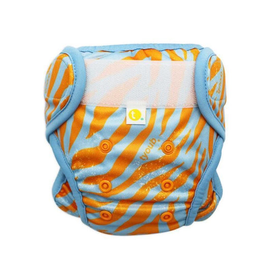 tyoub Adjustable Reusable Swim Nappy and Wet Bag - Tiger Blue Orange One Size