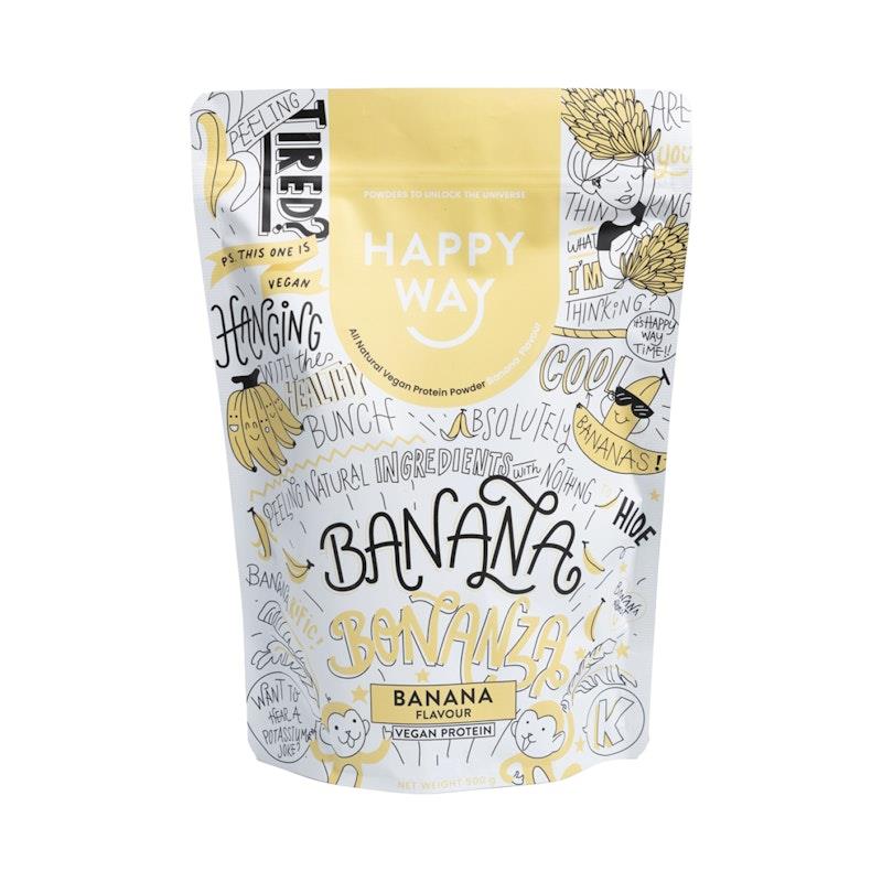 Load image into Gallery viewer, Happy Way Banana Bonanza Vegan Protein Powder 500g
