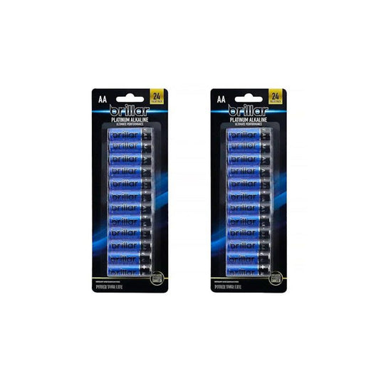 Brillar AA Platinum Alkaline Batteries 2 x 24Pack