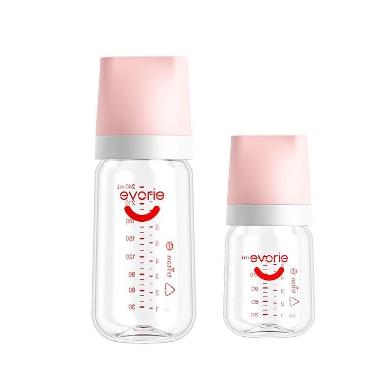 Load image into Gallery viewer, Evorie Tritan Wide-neck Baby Milk Feeding Bottle Starter Set 160mL+240mL, Pink Pack
