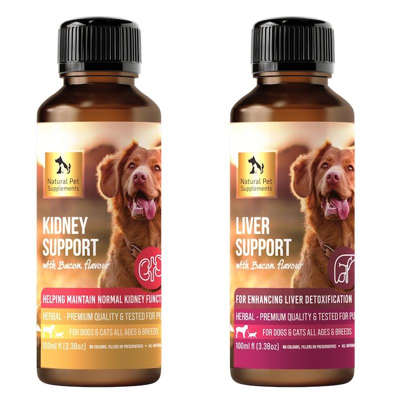 Load image into Gallery viewer, Natural Pet Supplements Kidney Support Kit for Dogs and Cats Bacon Flavour Bundle
