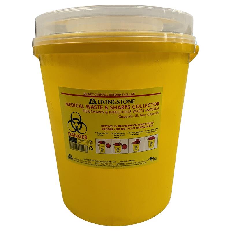 Load image into Gallery viewer, Livingstone Needles Sharps Waste Collector 8L
