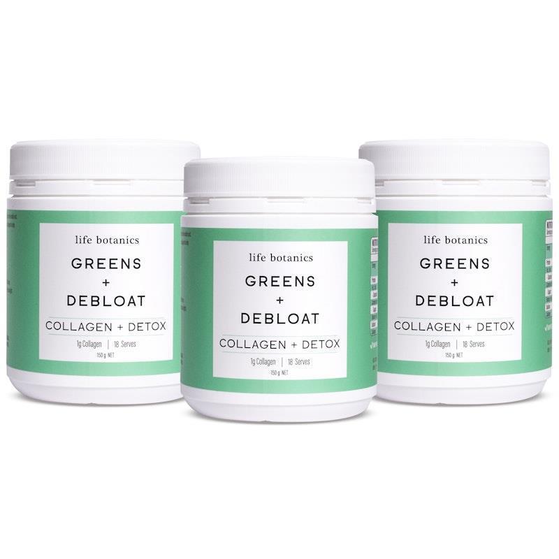 Load image into Gallery viewer, Life Botanics Greens + Debloat Powder 3x150g Pack
