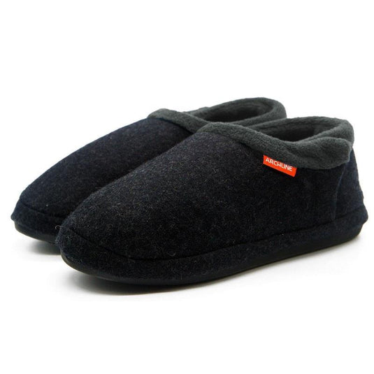 Archline Slippers Closed Back Arch Support Comfort Charcoal Marl Size 42