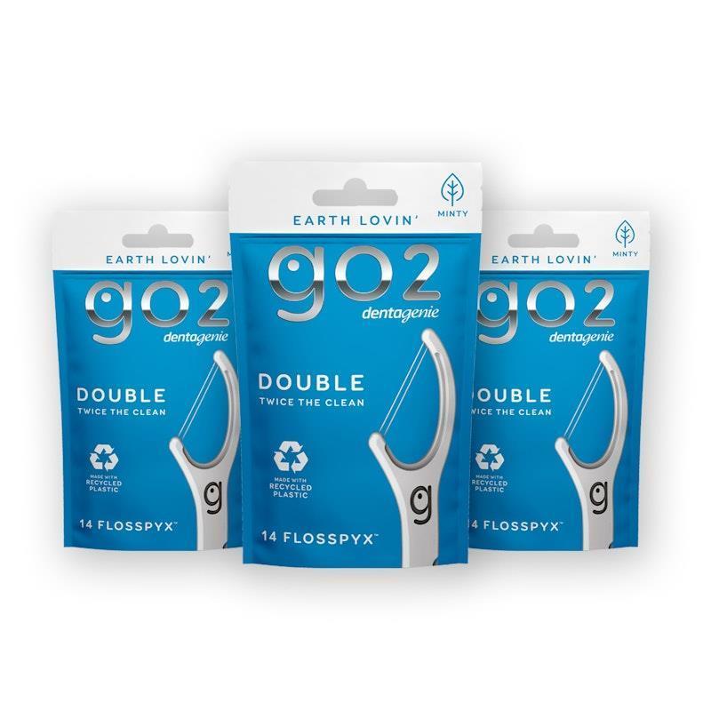 Load image into Gallery viewer, Dentagenie Double Flosspyx Travel 14 x 3 Multipack
