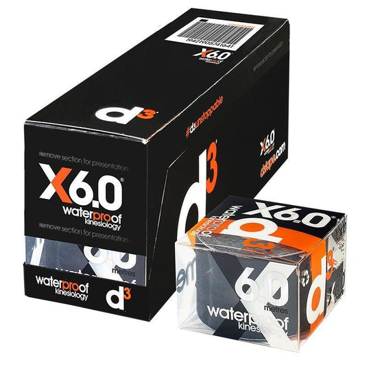 d3 Xtreme Kinesiology Tape Black Box of 6 Rolls
