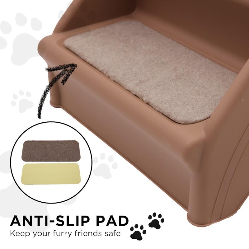 Load image into Gallery viewer, Furtastic 50cm Foldable Pet Stairs Ramp Brown
