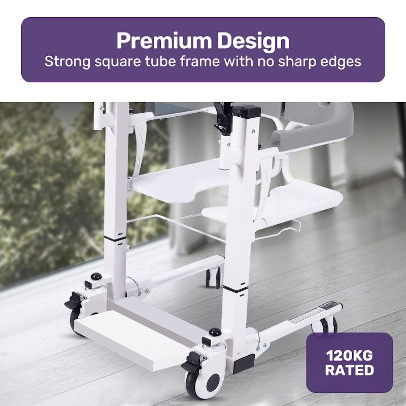 Load image into Gallery viewer, Equipmed 4 In1 Patient Lift Transfer Chair White &amp; Grey
