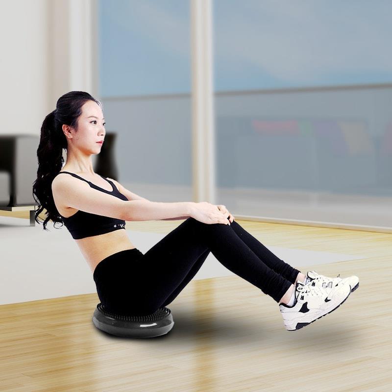 Load image into Gallery viewer, Powertrain Yoga Stability Disc Home Gym Pilates Balance Trainer Black
