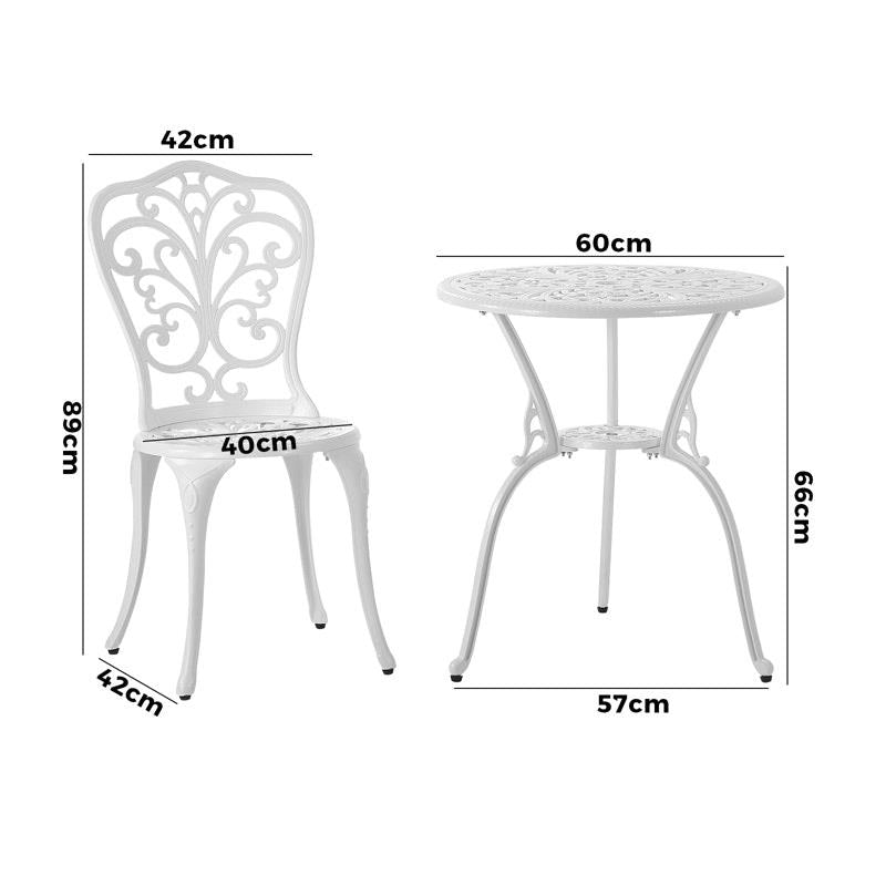 Load image into Gallery viewer, Livsip Bistro Outdoor Setting Chairs Table Patio Dining 3Piece Set White
