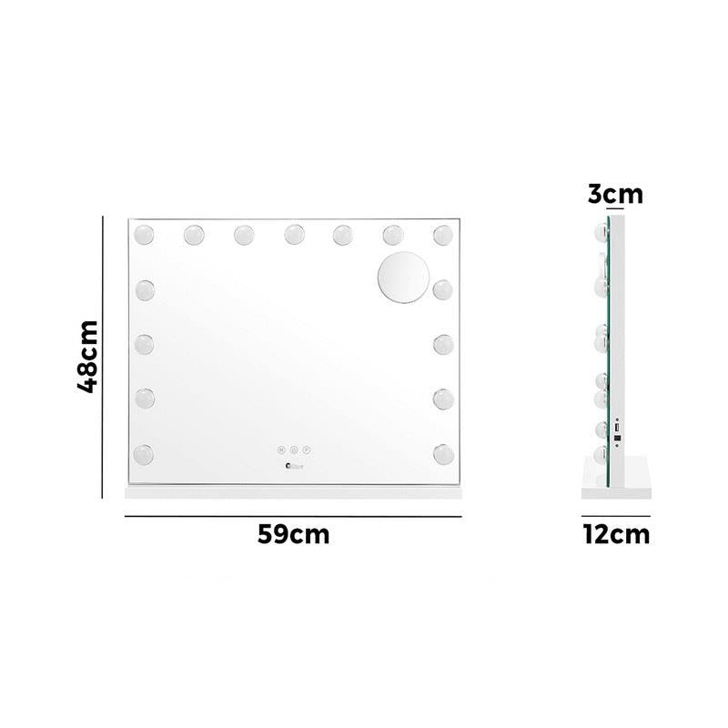 Load image into Gallery viewer, Oikiture Hollywood Makeup Mirror 15 Bulbs LED Light Wall Vanity Mirrors White
