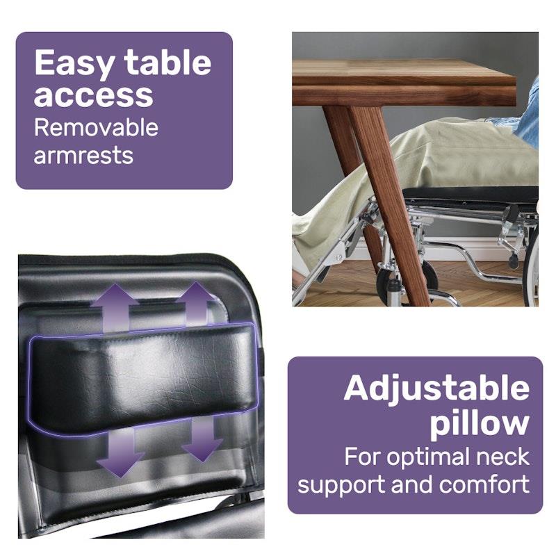 Load image into Gallery viewer, Equipmed Folding Manual Reclining Wheelchair Black
