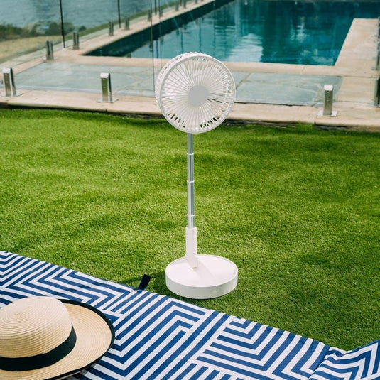 Living Today Folding Telescopic 4.5W Portable Height/Tilt Adjustable Rechargeable Cordless Fan 1Unit