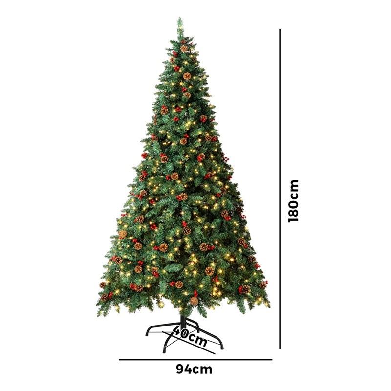 Load image into Gallery viewer, Tinseltown LED Christmas Tree 1.8M Xmas Trees Decorations Green with Ornaments 6 Feet
